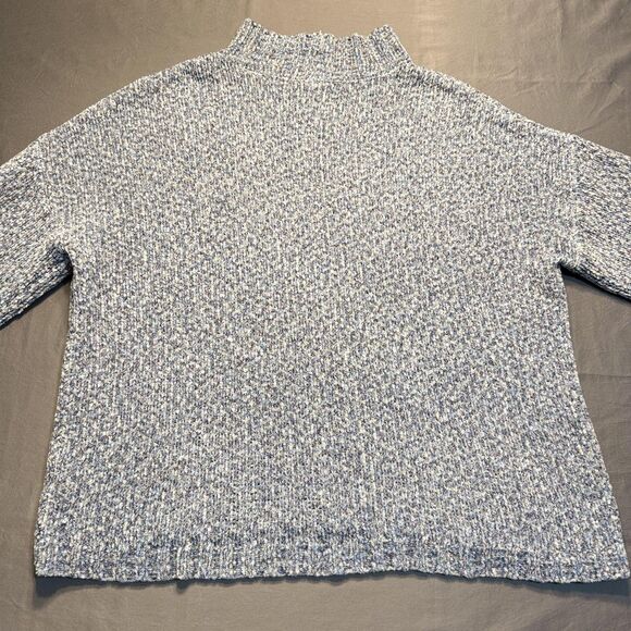 St Johns Bay Sweater Womens XL Blue Gray Mock Neck Textured Knit Pullover - Picture 10 of 13